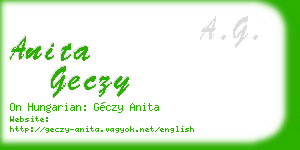 anita geczy business card