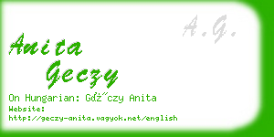 anita geczy business card